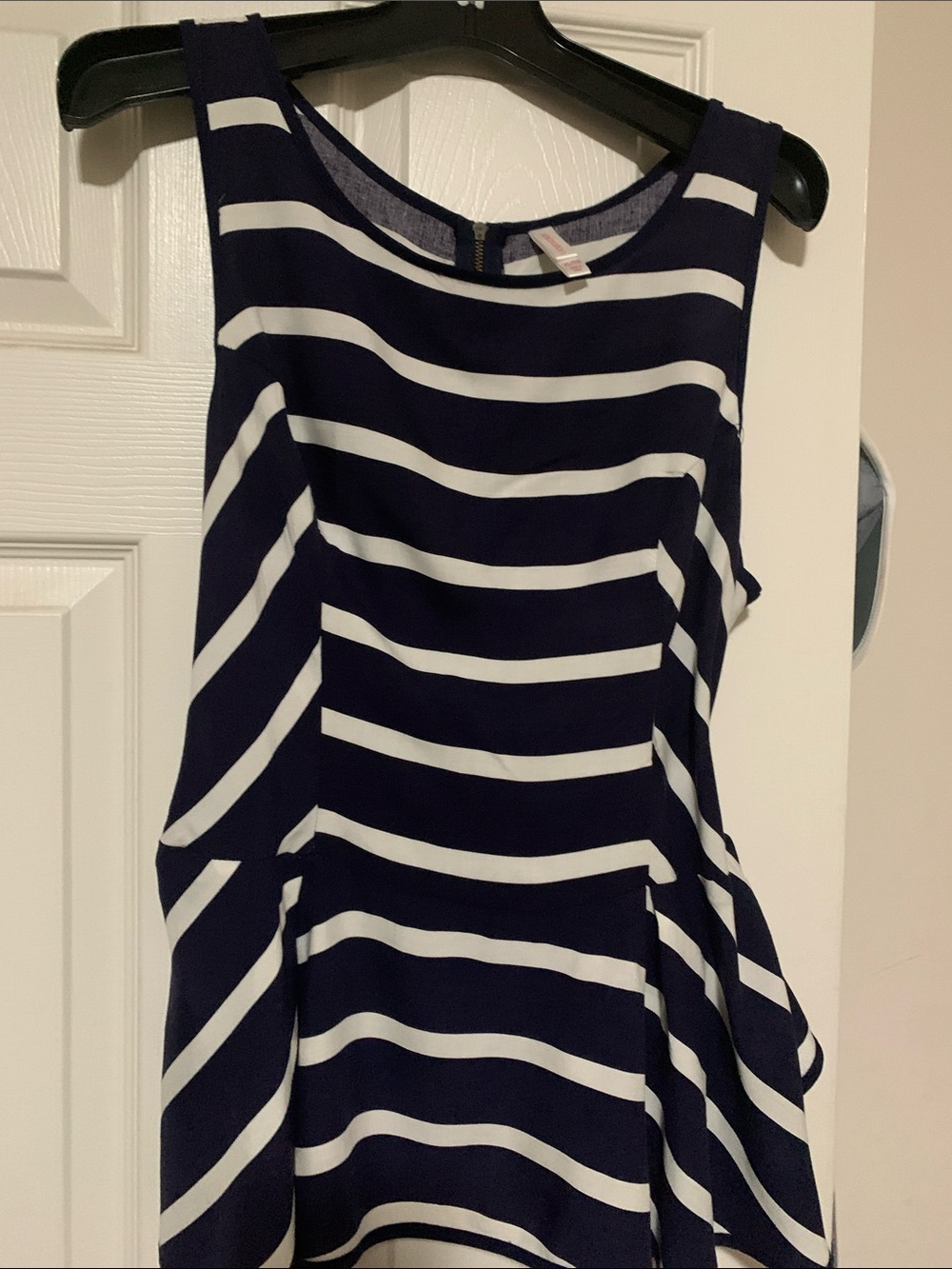 Xhilaration Navy and White Striped Sleeveless Fit & Flare Dress